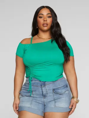 Elisha One Shoulder Drawstring Top