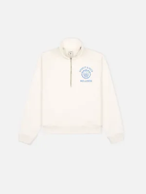 Emblem Quarter Zip - Coconut/Sky Blue
