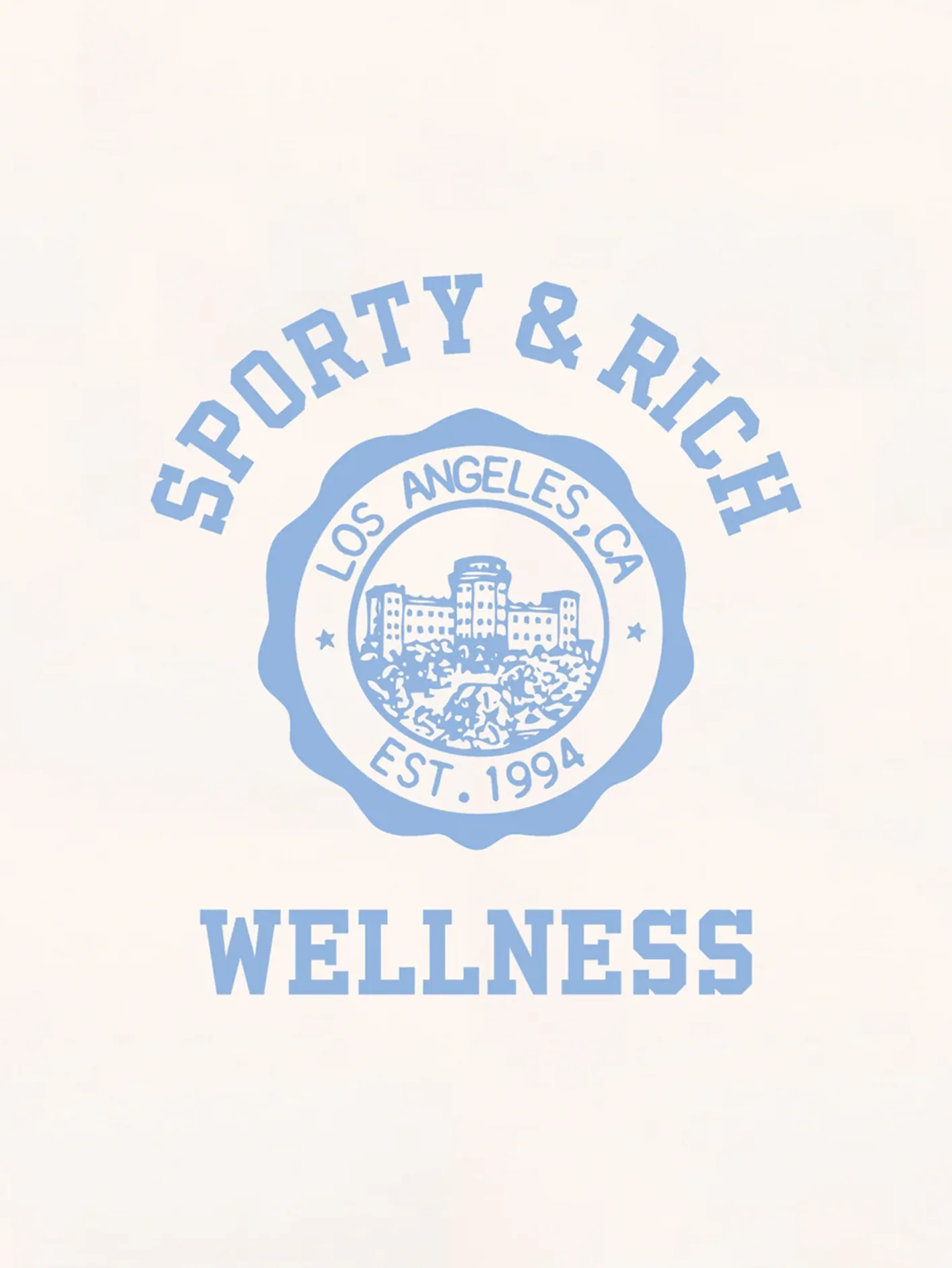 Emblem Quarter Zip - Coconut/Sky Blue