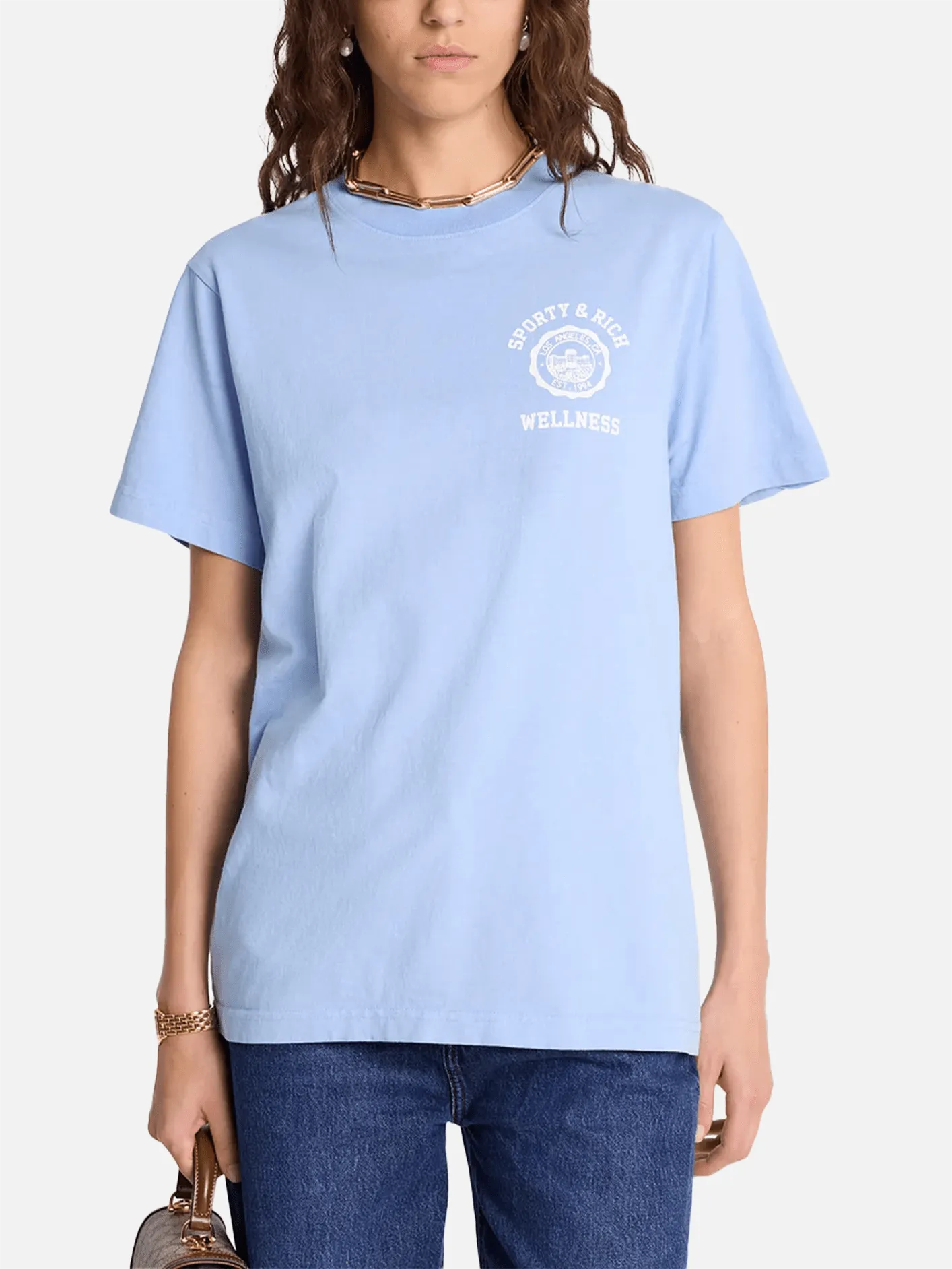 Emblem T-Shirt - Sky Blue/White