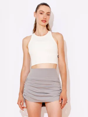EVERYDAY RIBBED CROPPED SINGLET, BEIGE