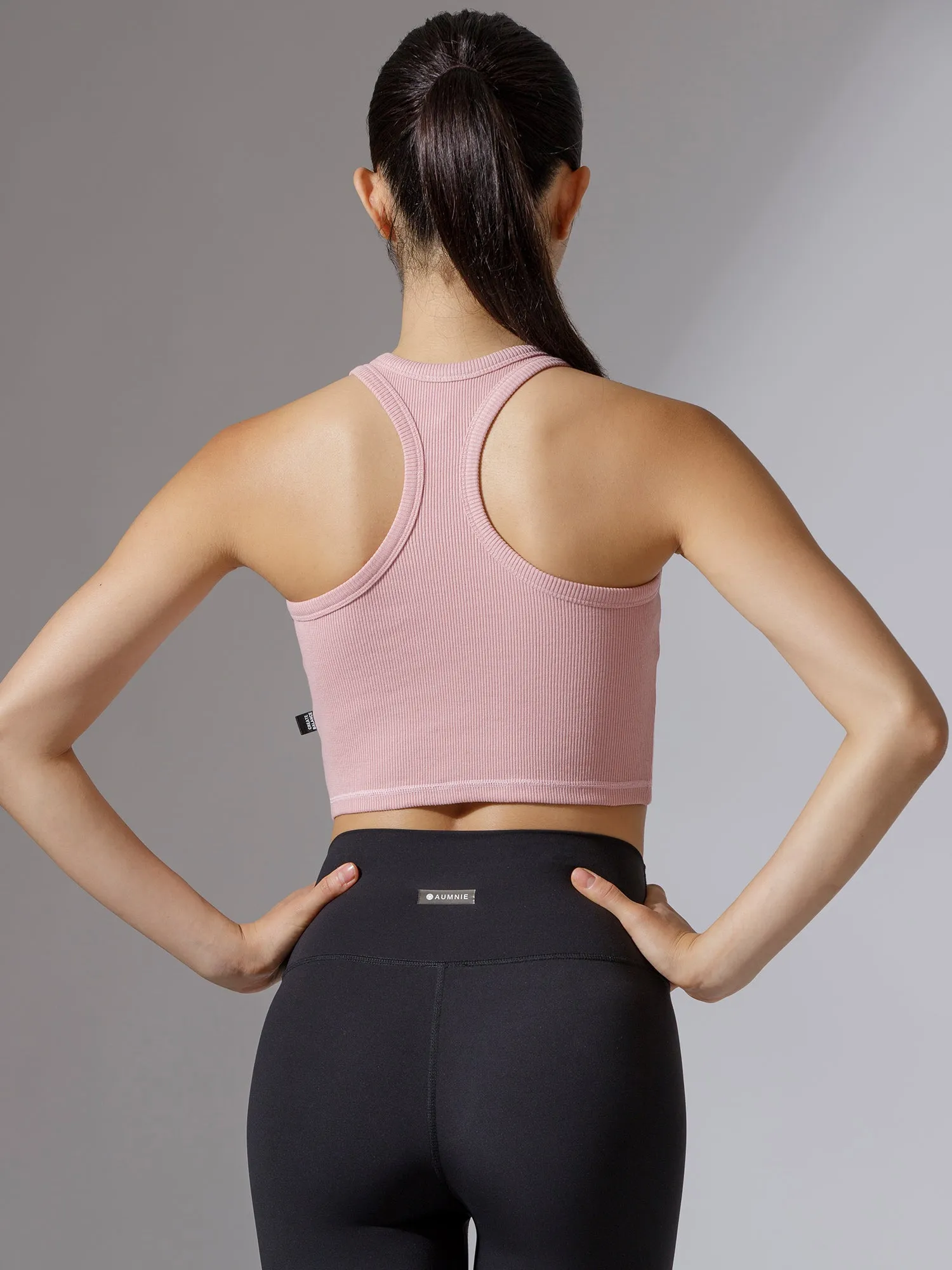 EVERYDAY RIBBED CROPPED SINGLET, PINK