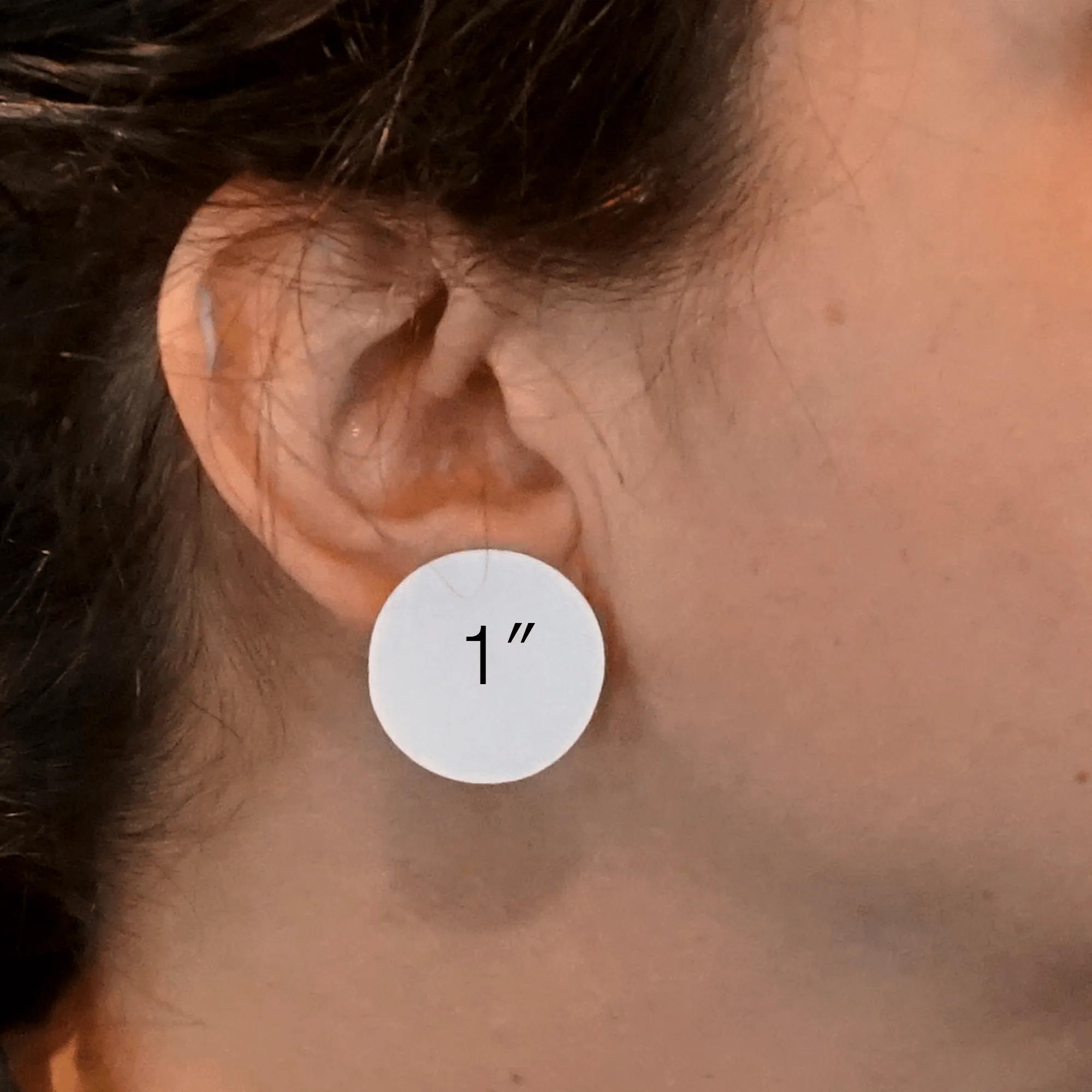 Extra Large Flat Circle Stud Earrings - Statement Brass & Sterling Silver Studs 0256