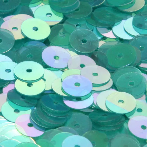 Flat Round Sequin #345 Green (Transparent Iris)