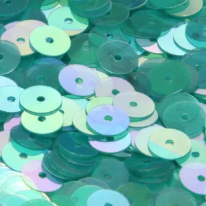 Flat Round Sequin #345 Green (Transparent Iris)