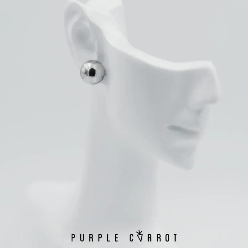 Flat Round Stud Earrings