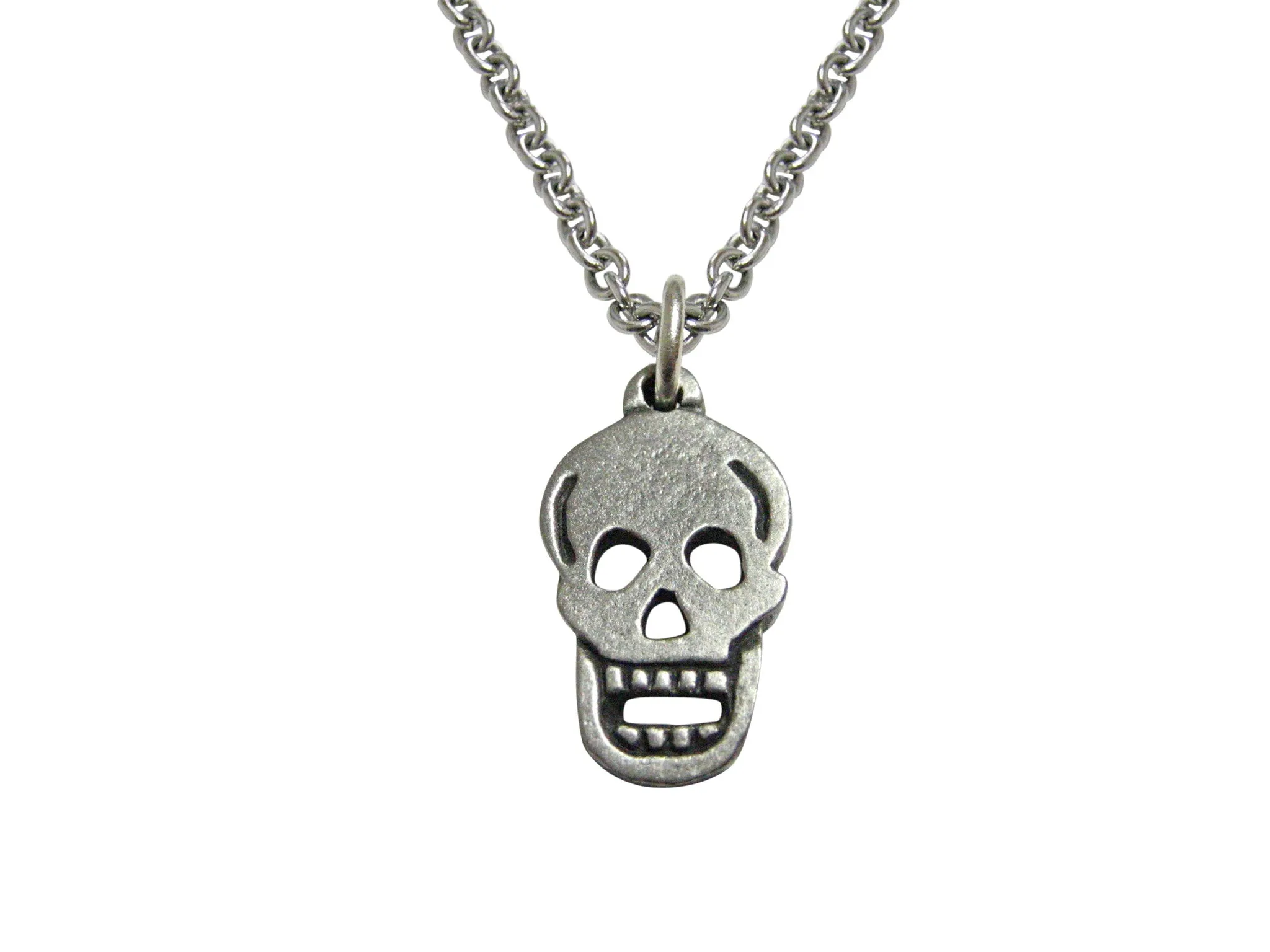 Flat Skull Pendant Necklace