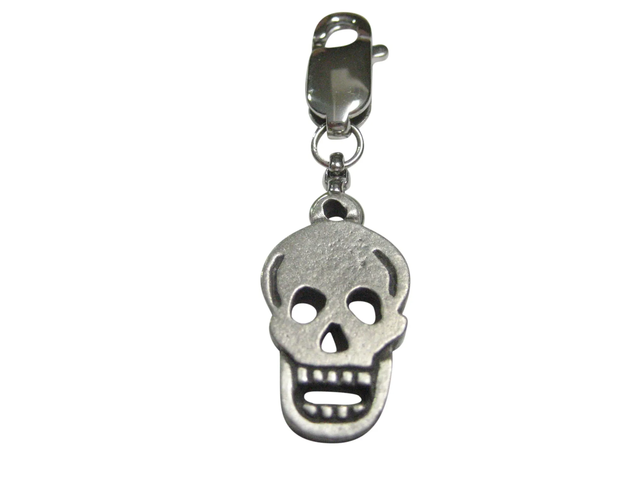 Flat Skull Pendant Zipper Pull Charm