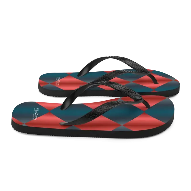 Flaunt Summer Vibes with Blue and Red Flip Flops