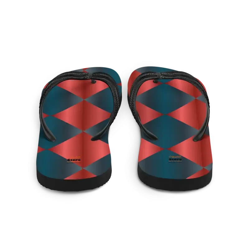 Flaunt Summer Vibes with Blue and Red Flip Flops