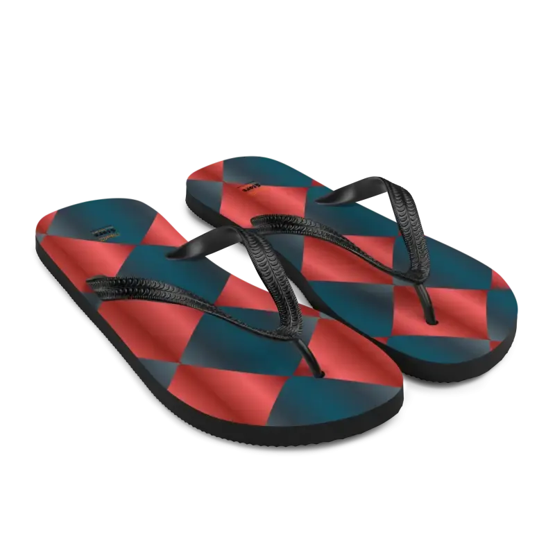Flaunt Summer Vibes with Blue and Red Flip Flops