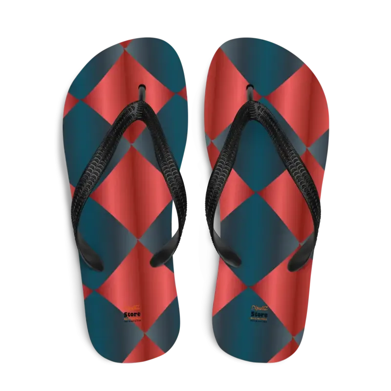 Flaunt Summer Vibes with Blue and Red Flip Flops