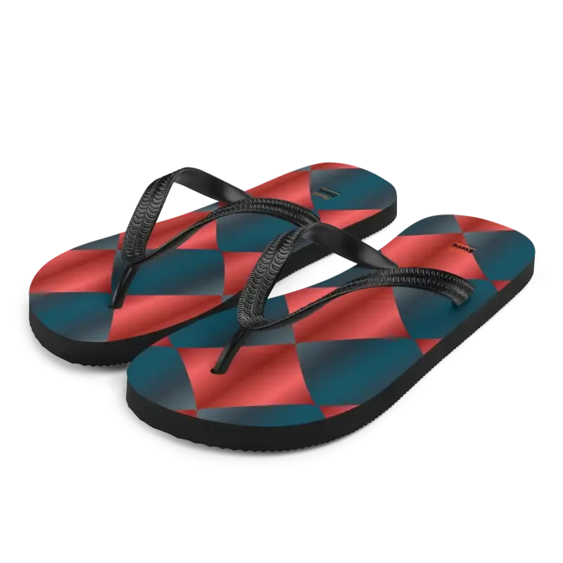 Flaunt Summer Vibes with Blue and Red Flip Flops