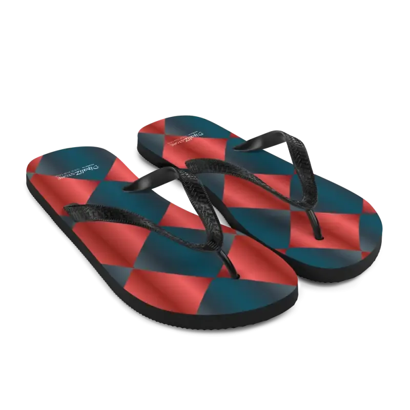 Flaunt Summer Vibes with Blue and Red Flip Flops