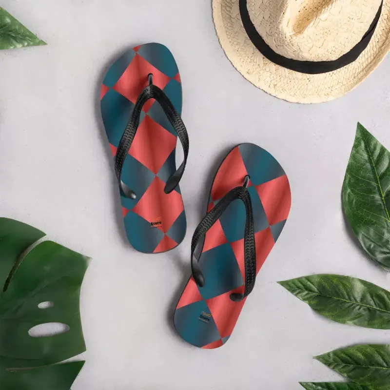 Flaunt Summer Vibes with Blue and Red Flip Flops