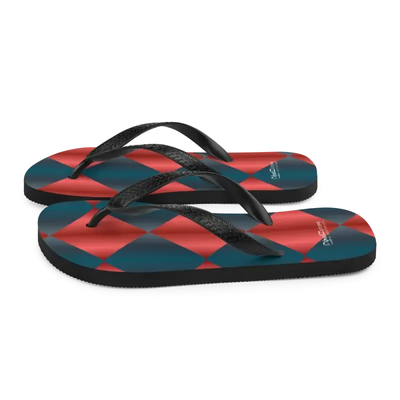 Flaunt Summer Vibes with Blue and Red Flip Flops