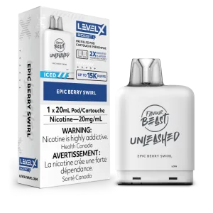 Flavour Beast Level X UNLEASHED BOOST Pods 20ml - EPIC BERRY SWIRL