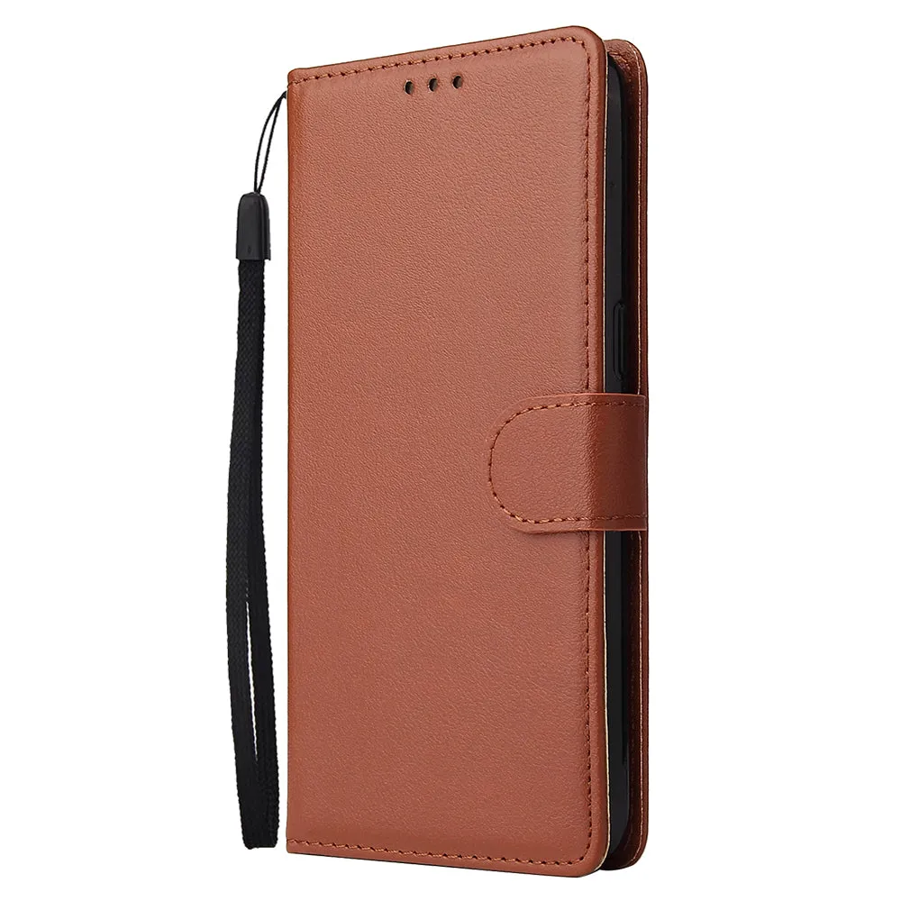 For OPPO Realme 3 pro Flip-type Leather Protective Phone Case with 3 Card Position Buckle Design Phone Cover  brown