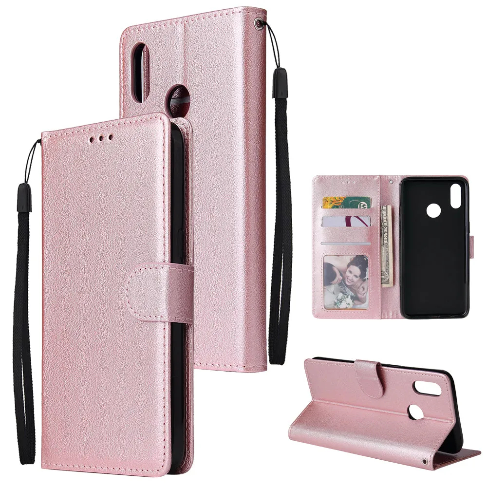 For OPPO Realme 3 pro Flip-type Leather Protective Phone Case with 3 Card Position Buckle Design Phone Cover  brown