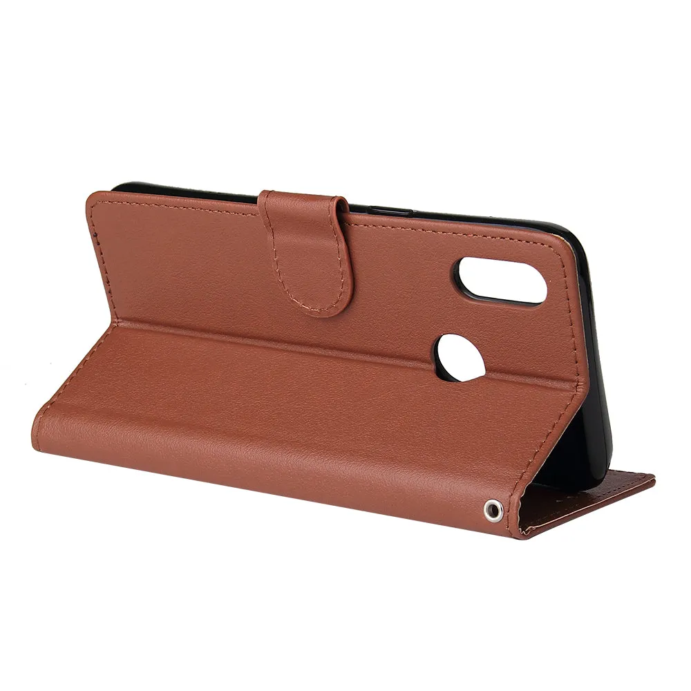 For OPPO Realme 3 pro Flip-type Leather Protective Phone Case with 3 Card Position Buckle Design Phone Cover  brown