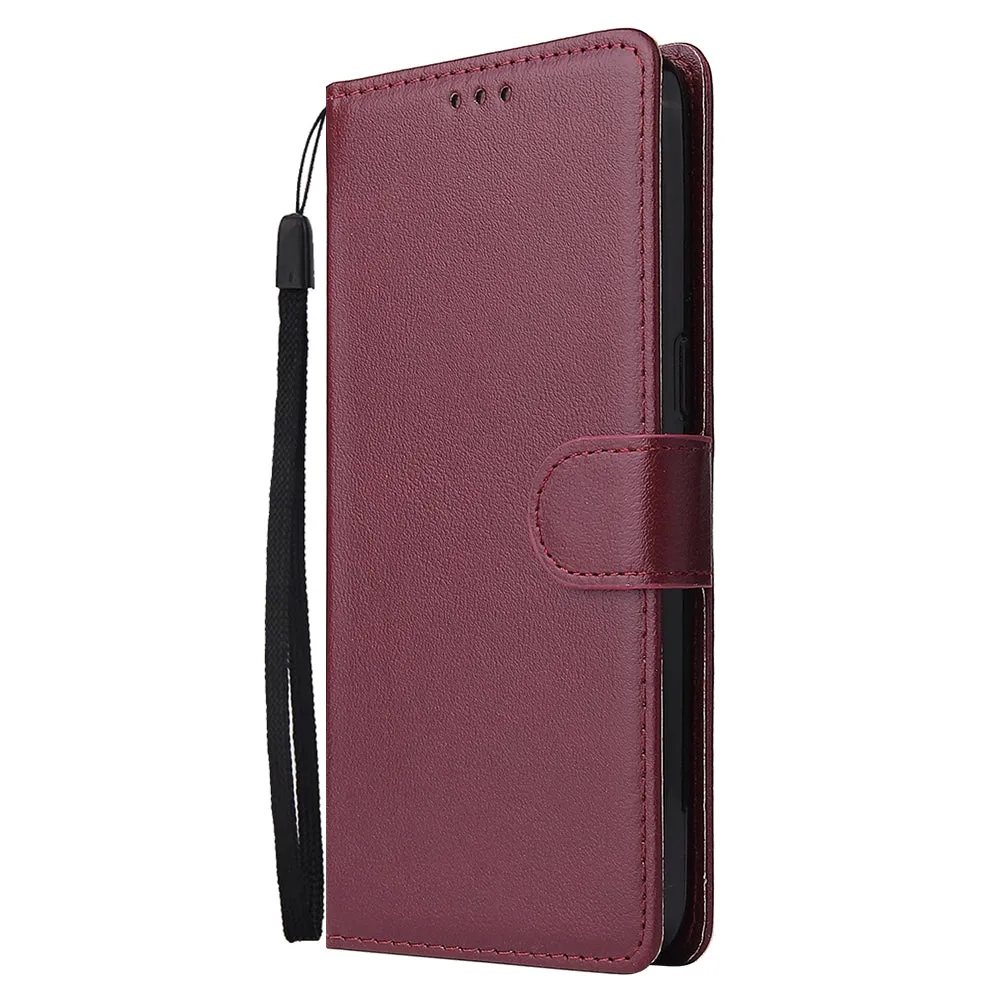 For OPPO Realme 3 pro Flip-type Leather Protective Phone Case with 3 Card Position Buckle Design Phone Cover  brown