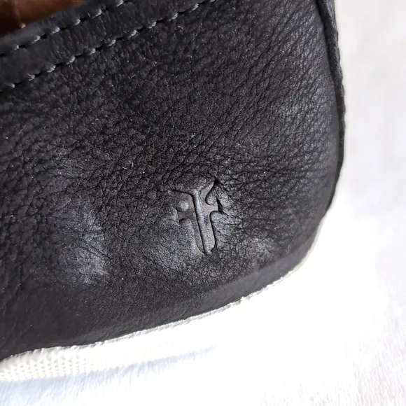 Frye Melanie Women's Black Suede Leather Slip On Flats White Soles Size 10