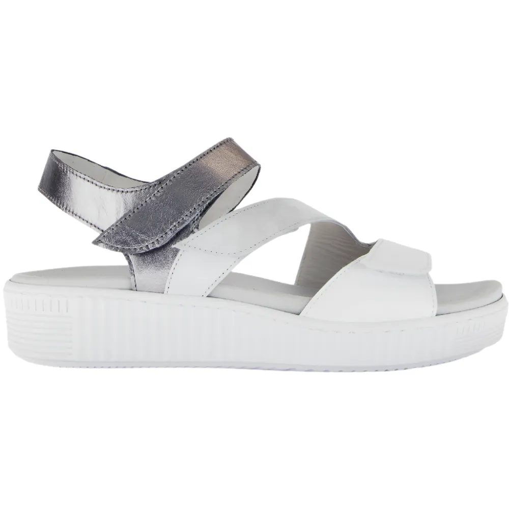 Gabor Ball (Marigold) Weiss/Antiksilber Sandals