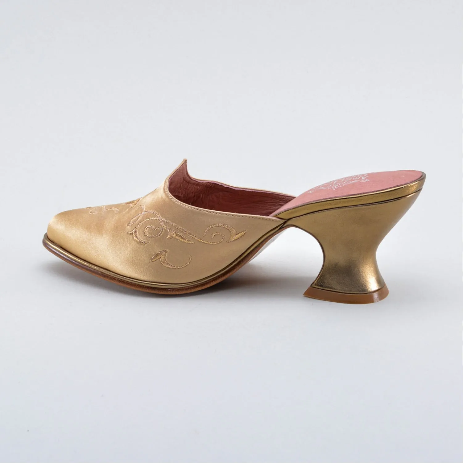Gilded Charlotte 18th Century Mules (Gold)