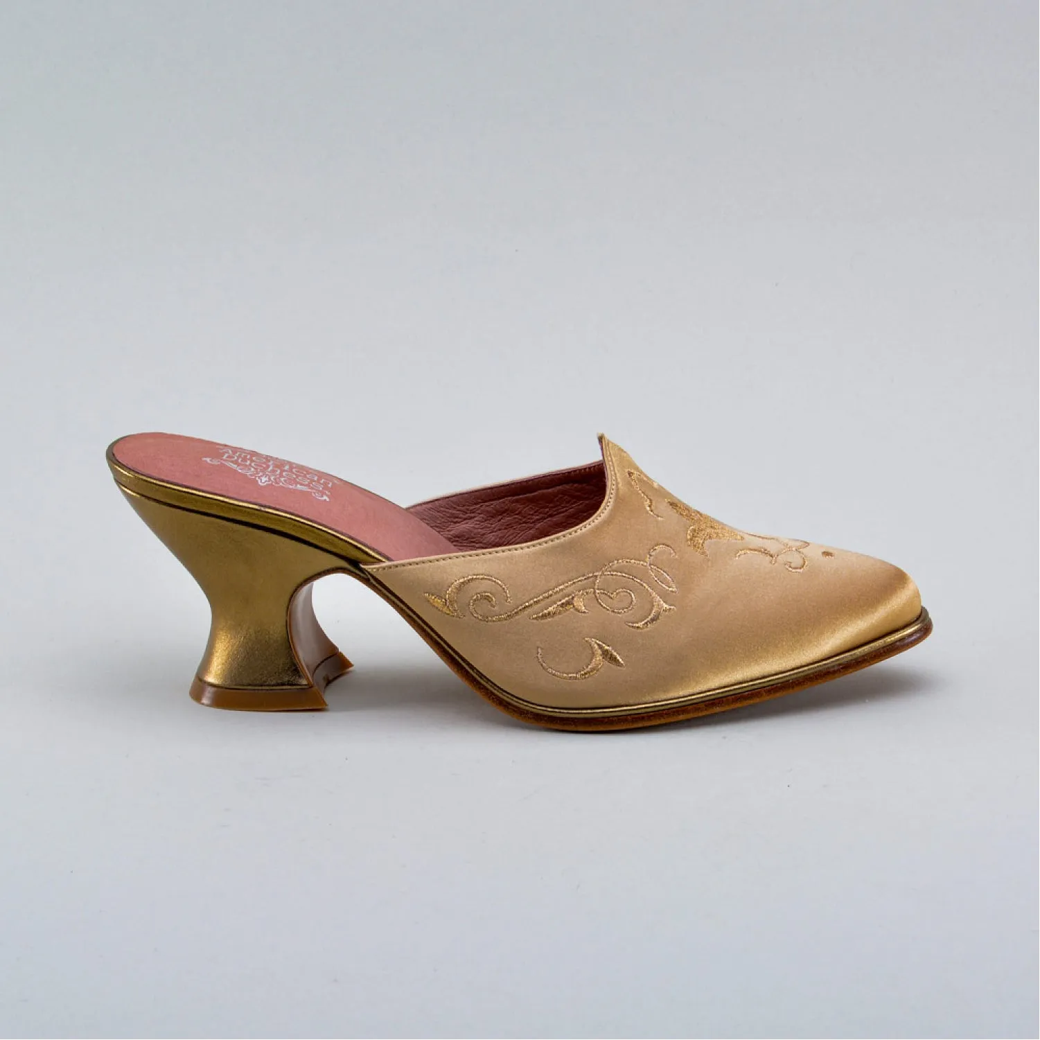 Gilded Charlotte 18th Century Mules (Gold)