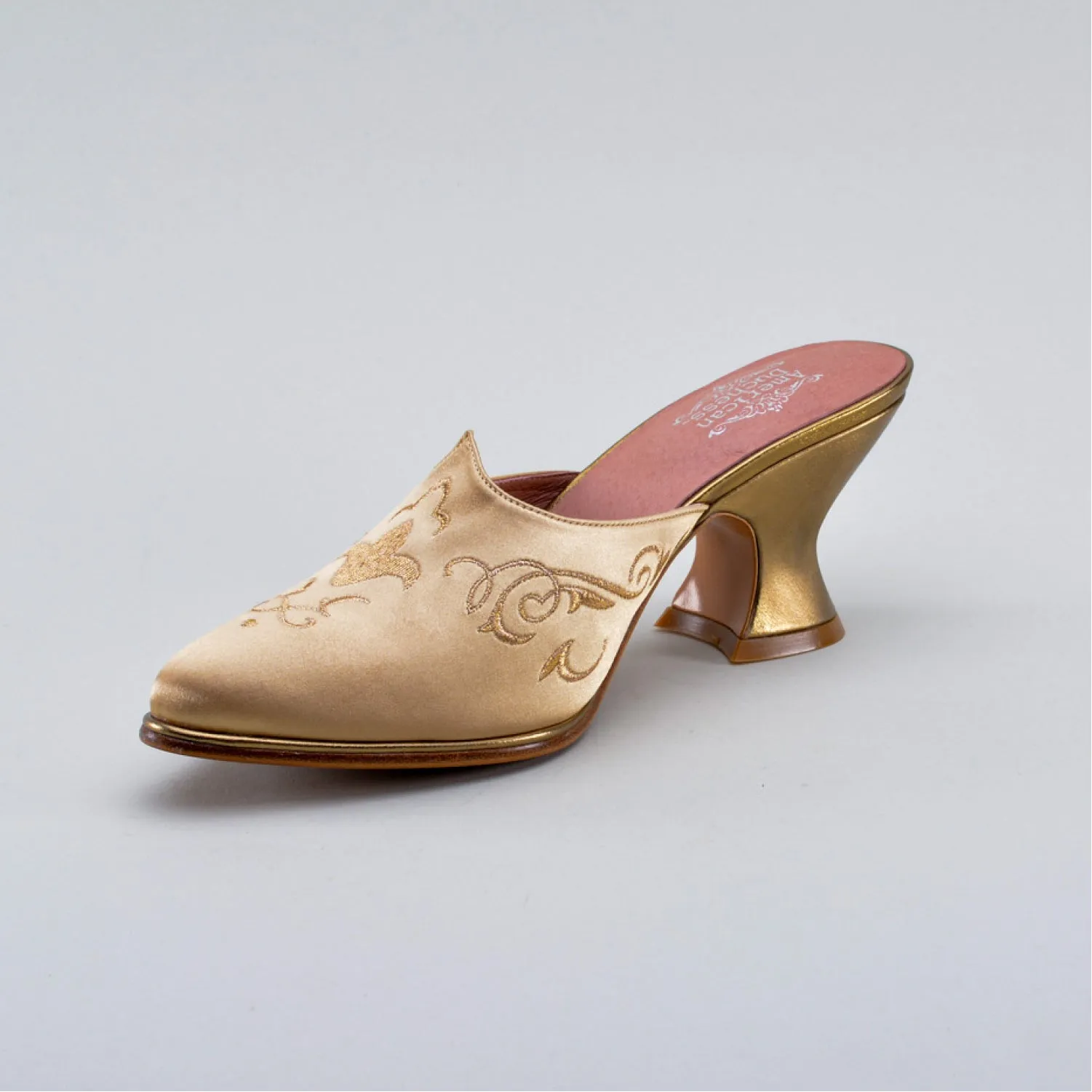 Gilded Charlotte 18th Century Mules (Gold)