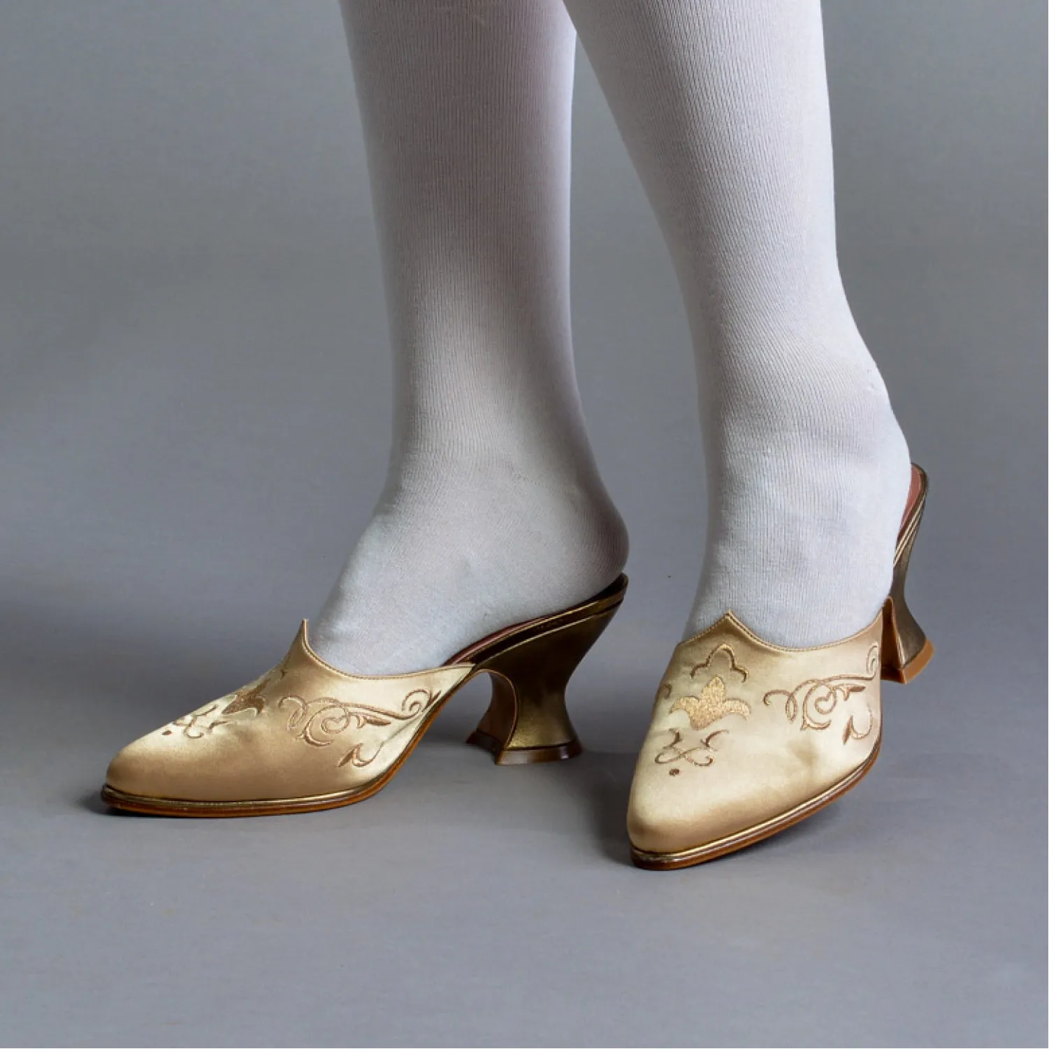 Gilded Charlotte 18th Century Mules (Gold)