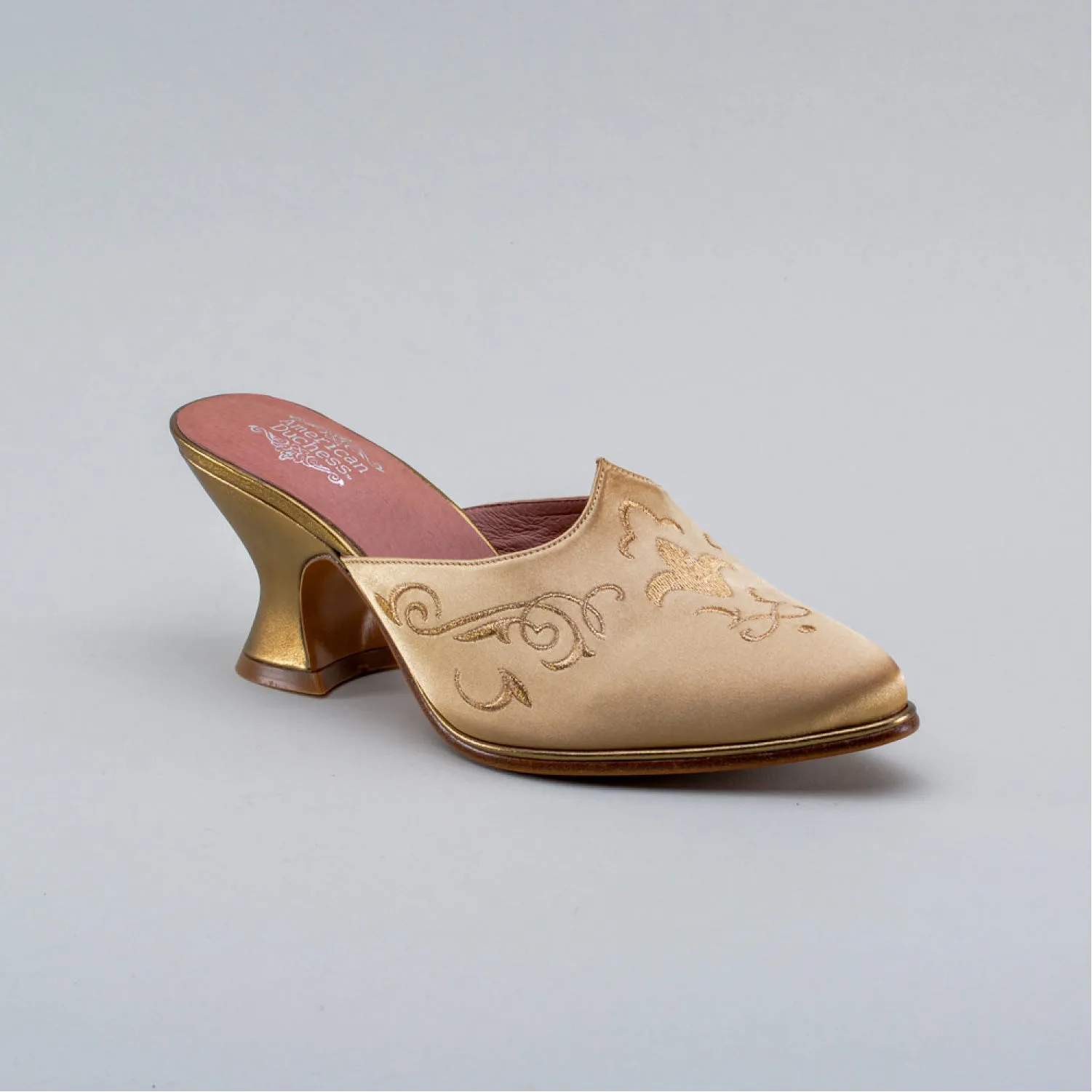 Gilded Charlotte 18th Century Mules (Gold)