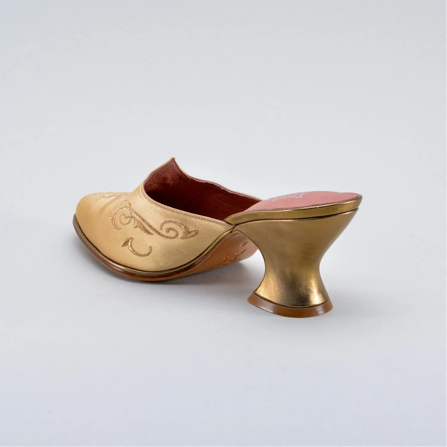 Gilded Charlotte 18th Century Mules (Gold)