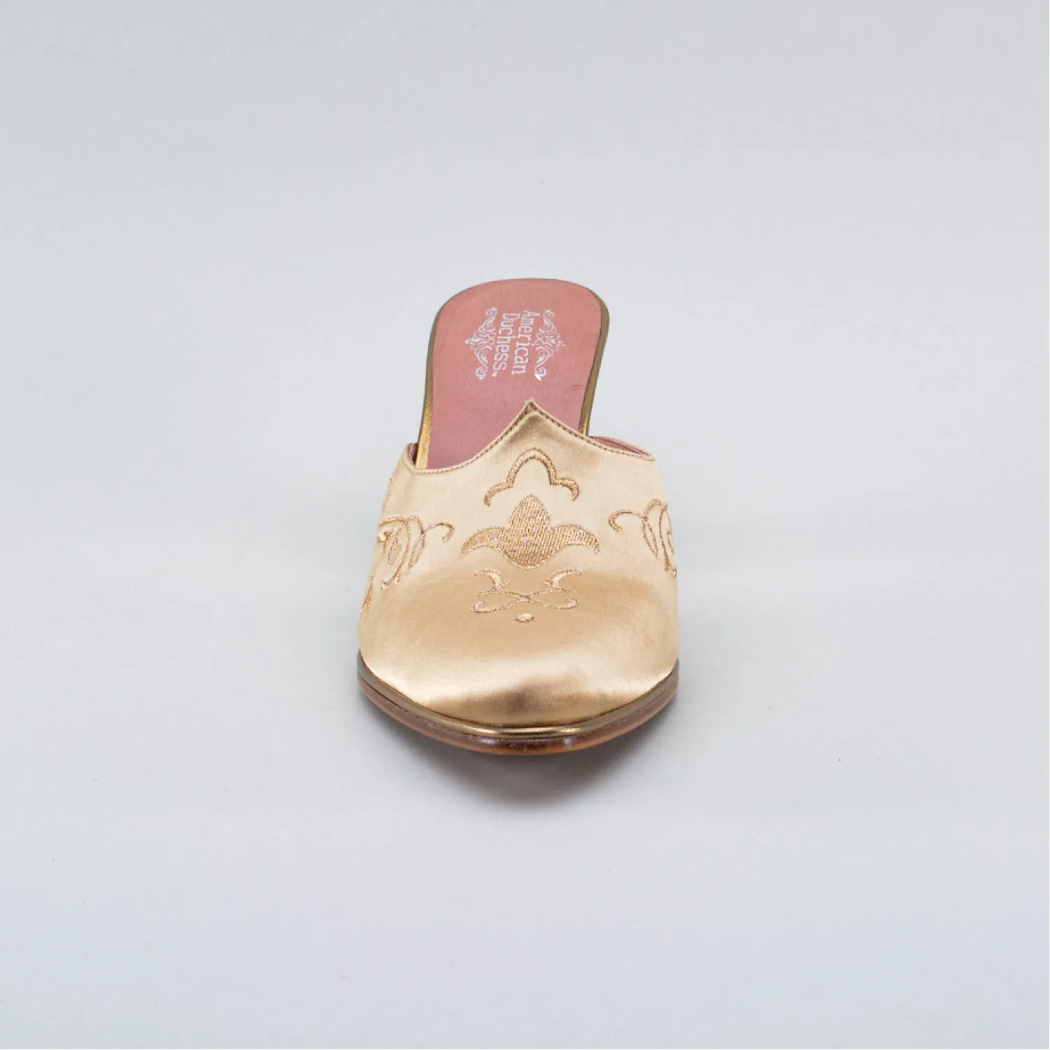 Gilded Charlotte 18th Century Mules (Gold)