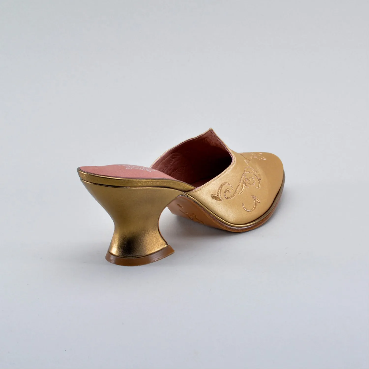 Gilded Charlotte 18th Century Mules (Gold)