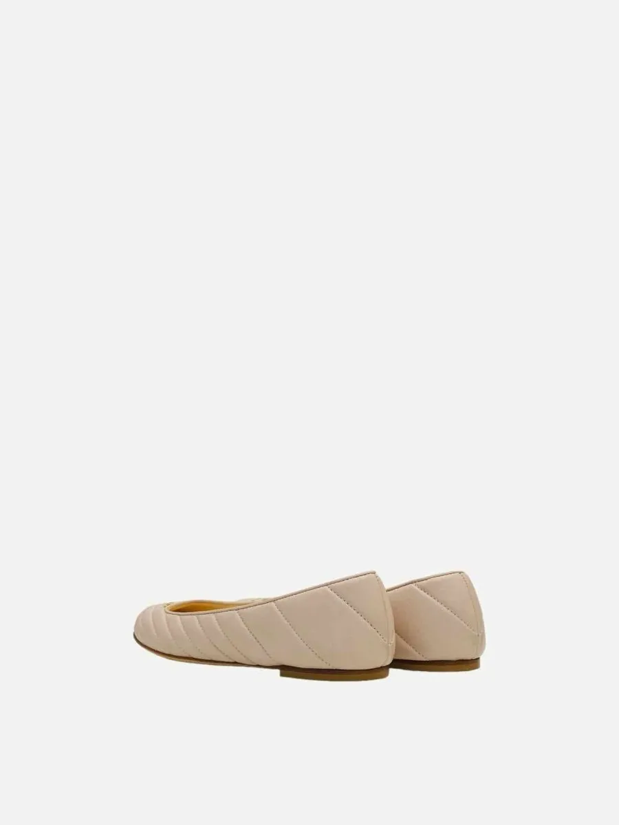 GIUSEPPE ZANOTTI Logo Beige Quilted Ballet Flats 40