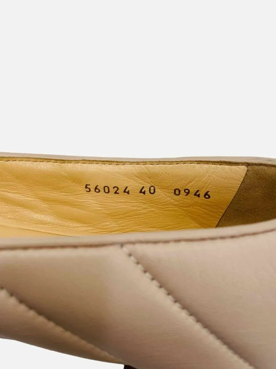 GIUSEPPE ZANOTTI Logo Beige Quilted Ballet Flats 40