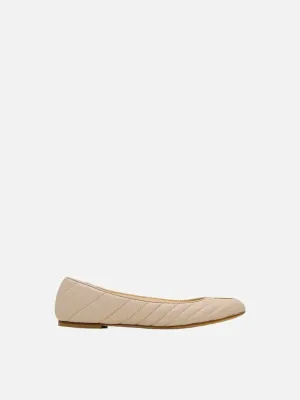 GIUSEPPE ZANOTTI Logo Beige Quilted Ballet Flats 40