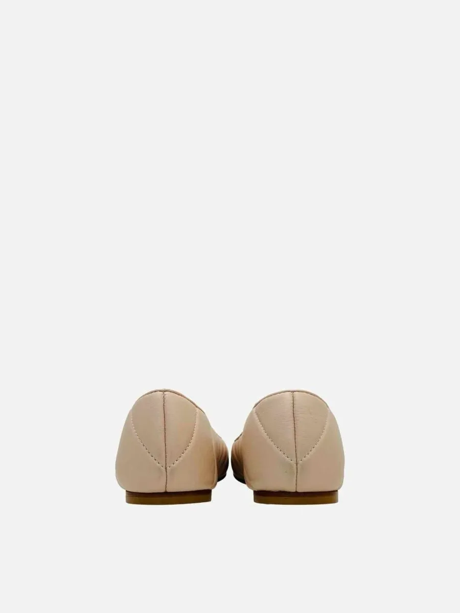 GIUSEPPE ZANOTTI Logo Beige Quilted Ballet Flats 40
