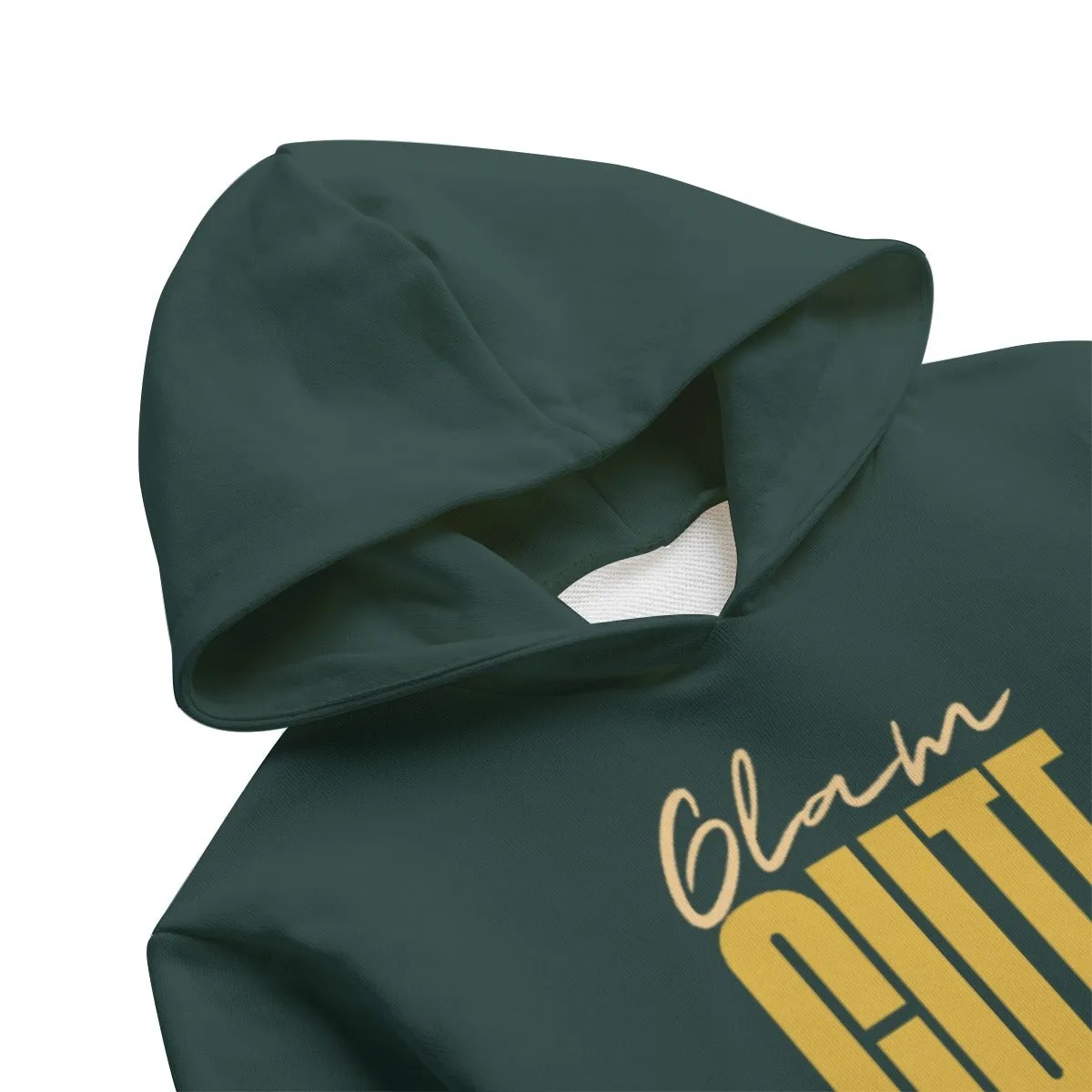 Glam Cute Kid's Pullover Hoodie | Dark Green