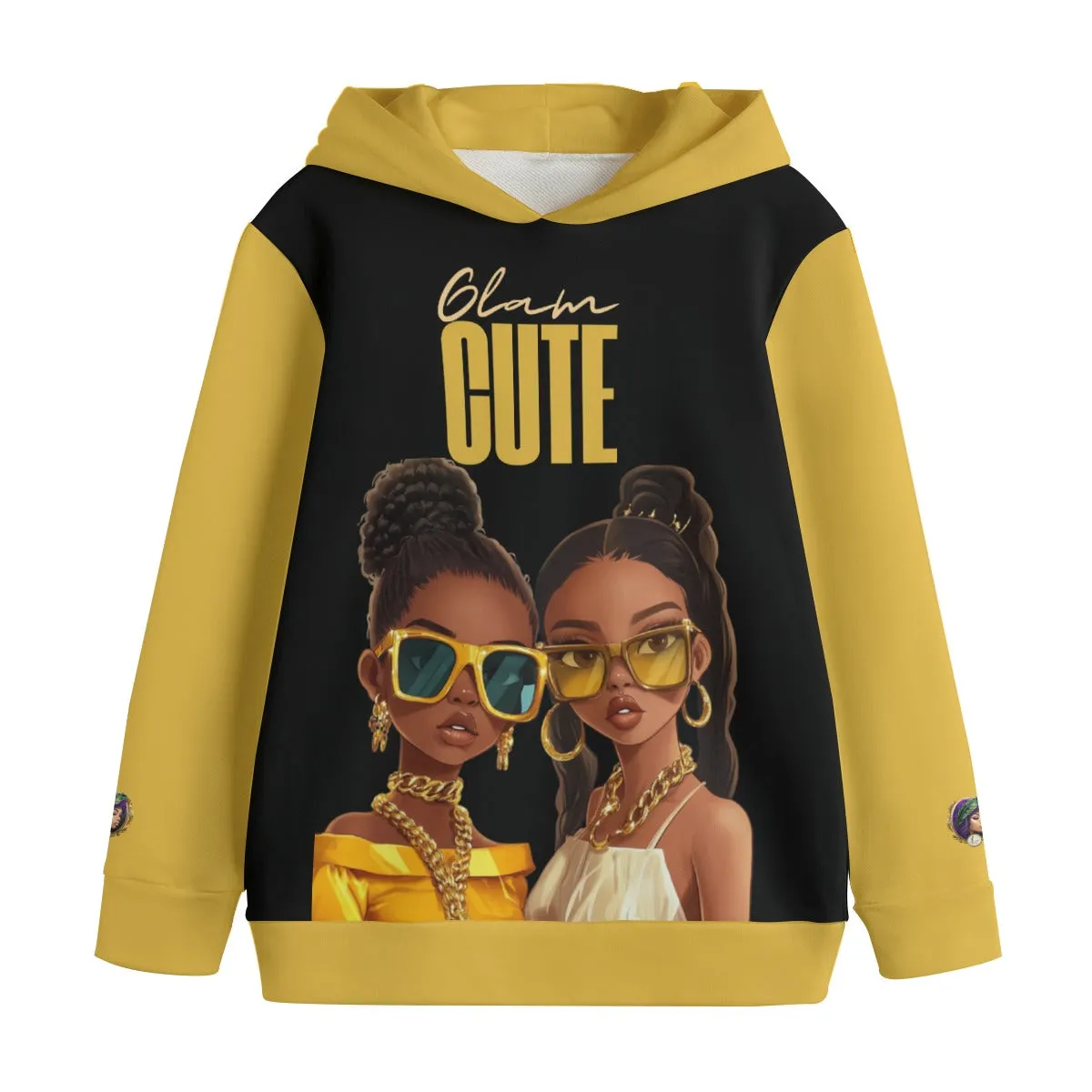 Glam Cute Kid's Pullover Hoodie | Yellow