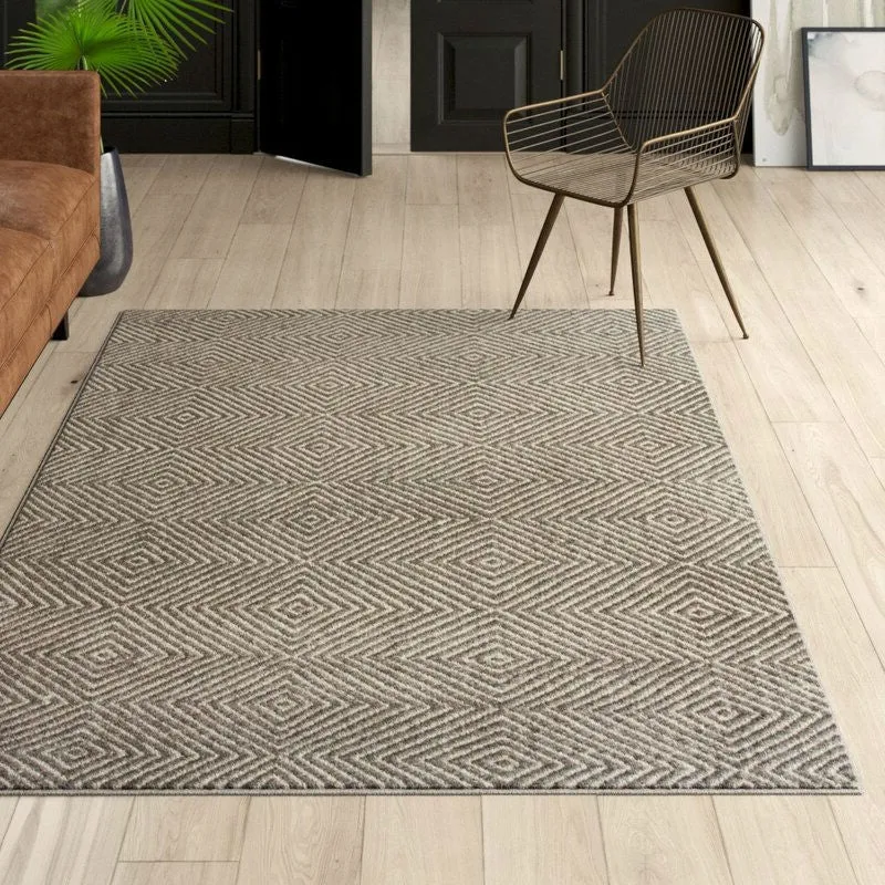 Gray 4' x 6' Flat Woven Hand Made Wool/Cotton Gray Area Rug