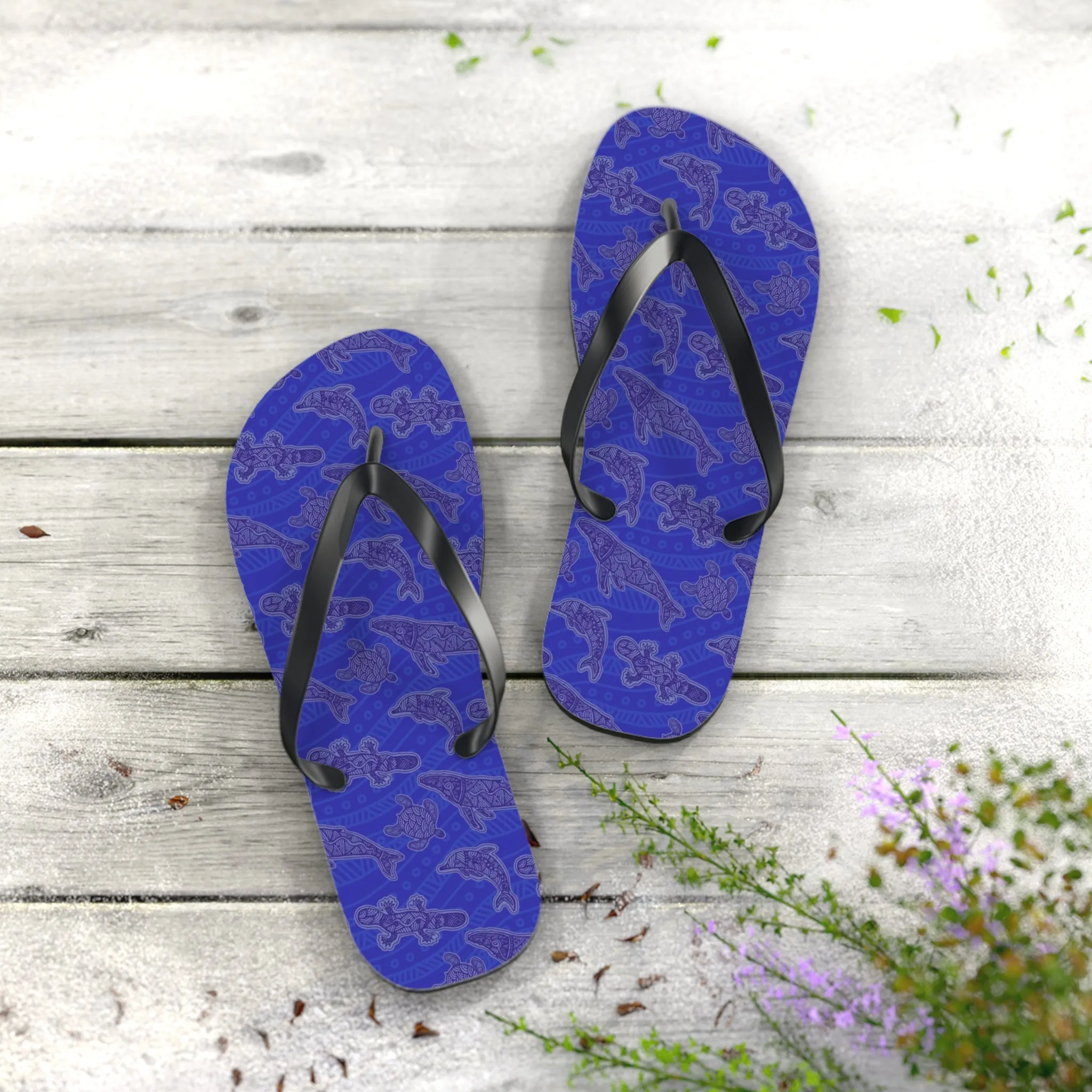I Love Indigenous | Comfortable Flip Flops | Unisex | Blue