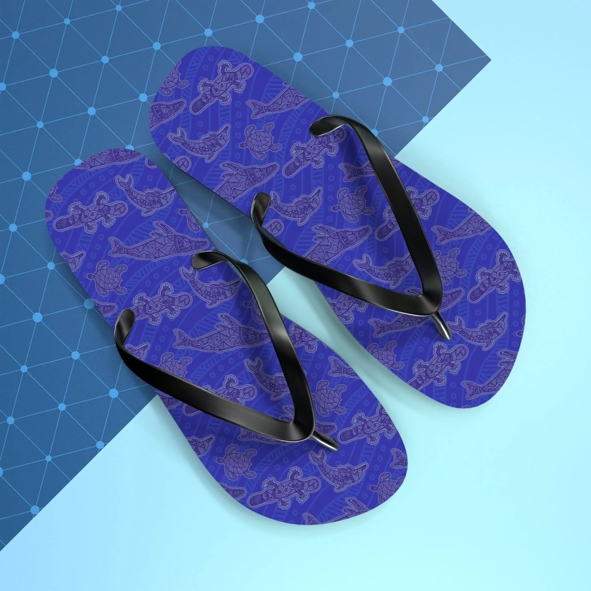 I Love Indigenous | Comfortable Flip Flops | Unisex | Blue