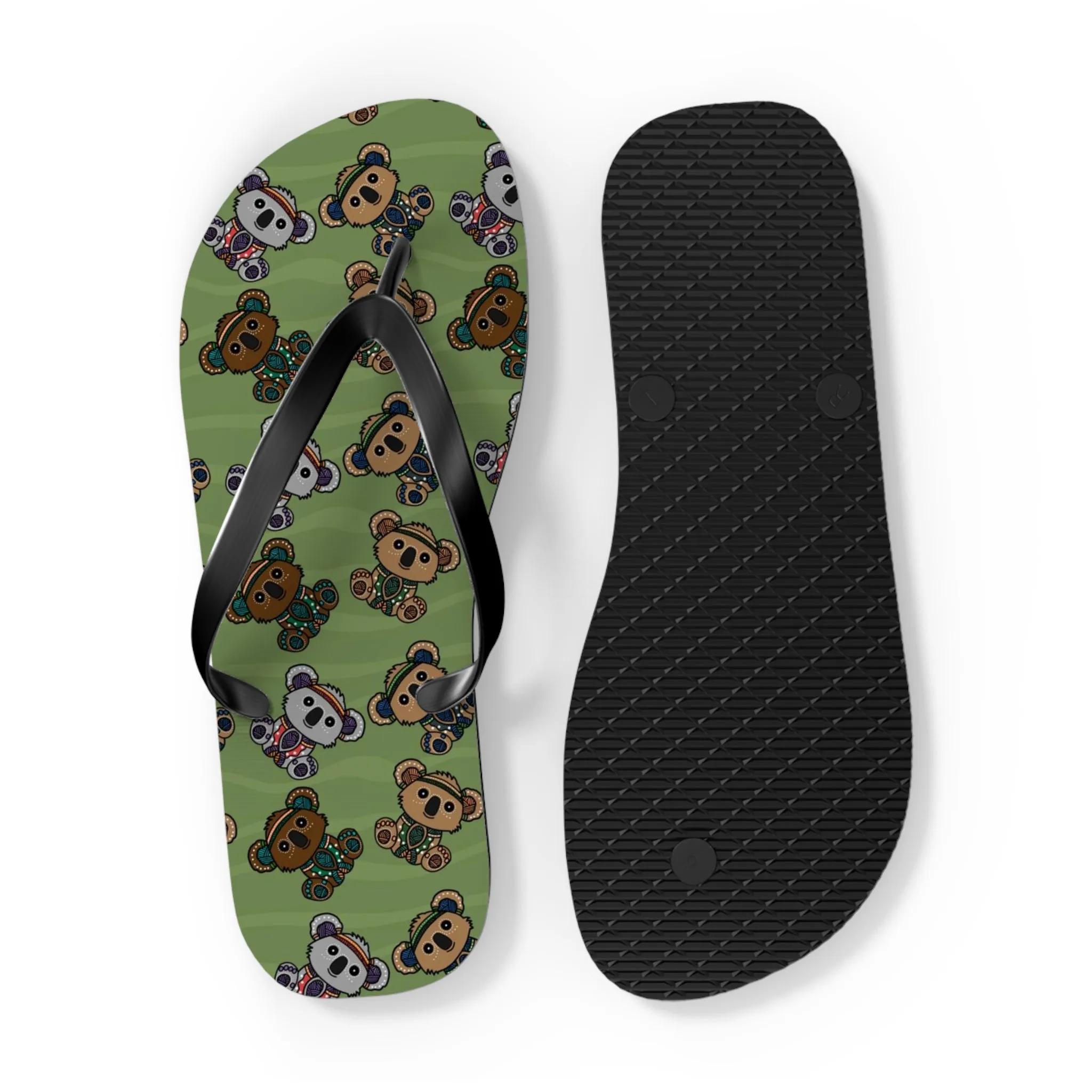 I Love Indigenous | Comfortable Flip Flops | Unisex | Green