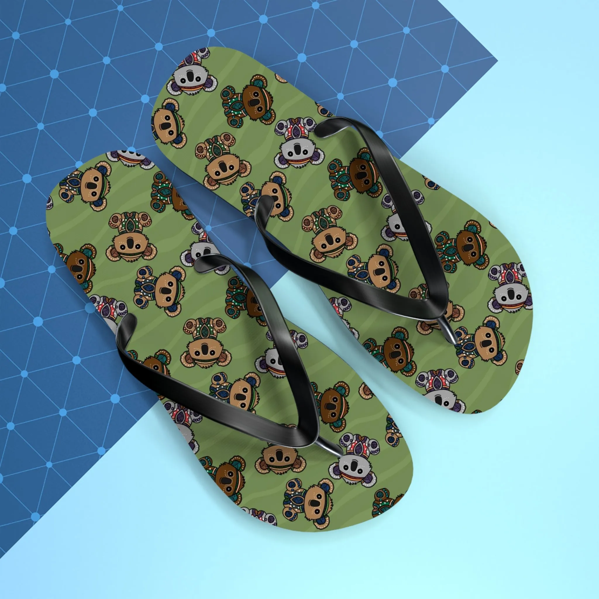 I Love Indigenous | Comfortable Flip Flops | Unisex | Green