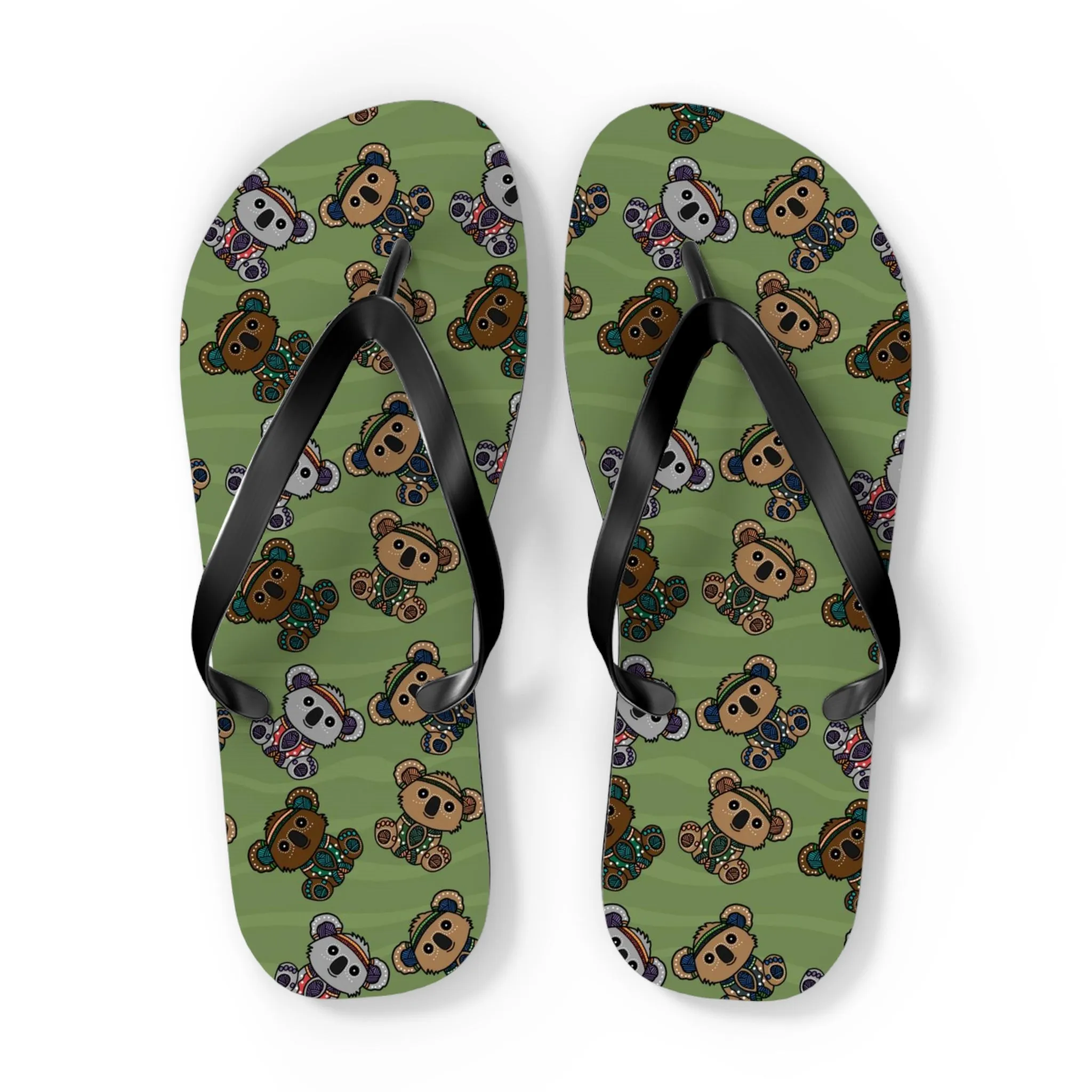 I Love Indigenous | Comfortable Flip Flops | Unisex | Green