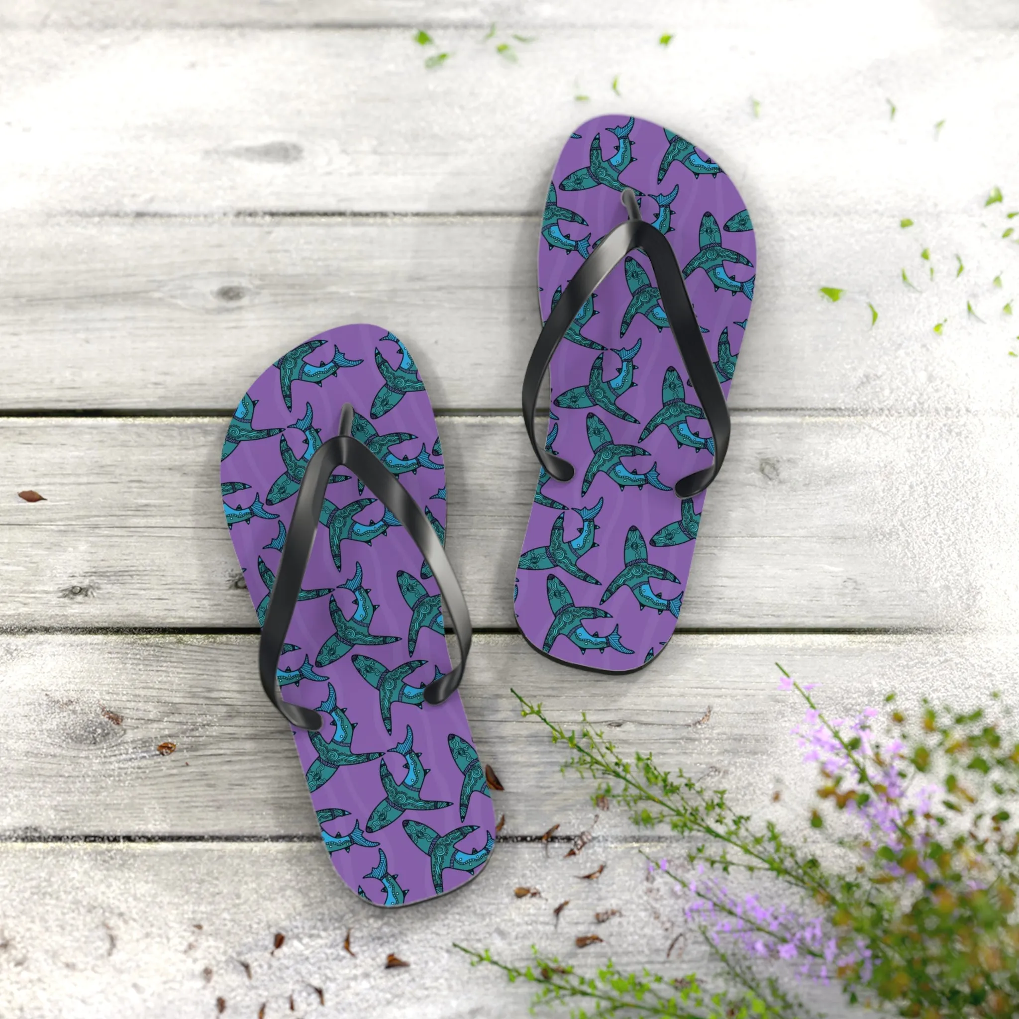 I Love Indigenous | Comfortable Flip Flops | Unisex | Purple