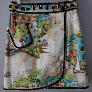 Jade Melody Tam Artscape Wrap Mini Skirt Size 4