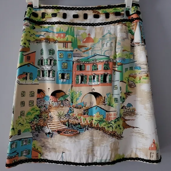 Jade Melody Tam Artscape Wrap Mini Skirt Size 4